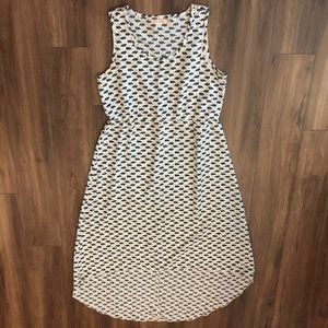 Black and White Patterned Sleeveless Dress